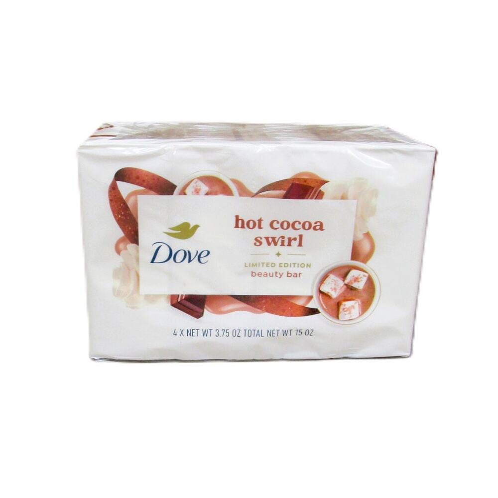 Dove Beauty Bar 4 Pack Hot Cocoa Swirl Limited Edition Moisturizing Bath Soap